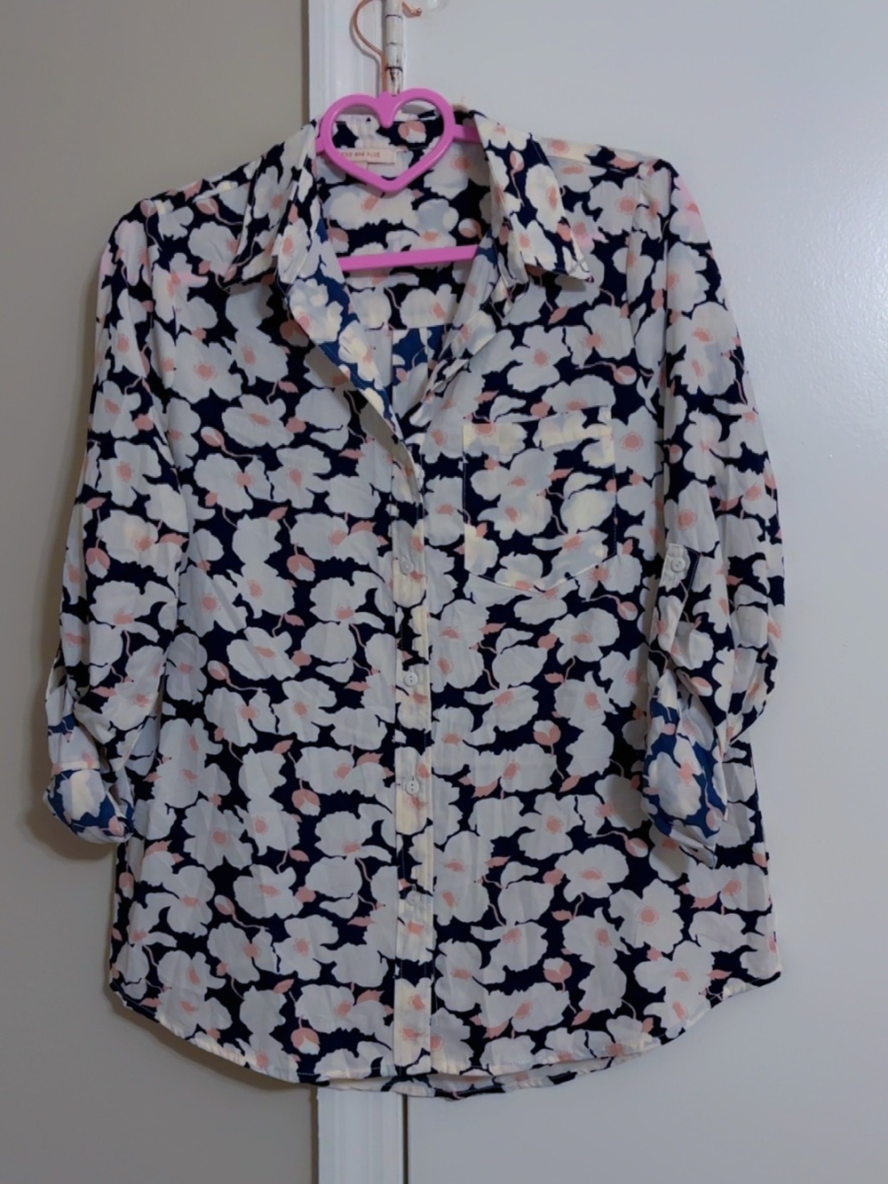 Skies Are Blue Navy Floral Button-Down Shirt